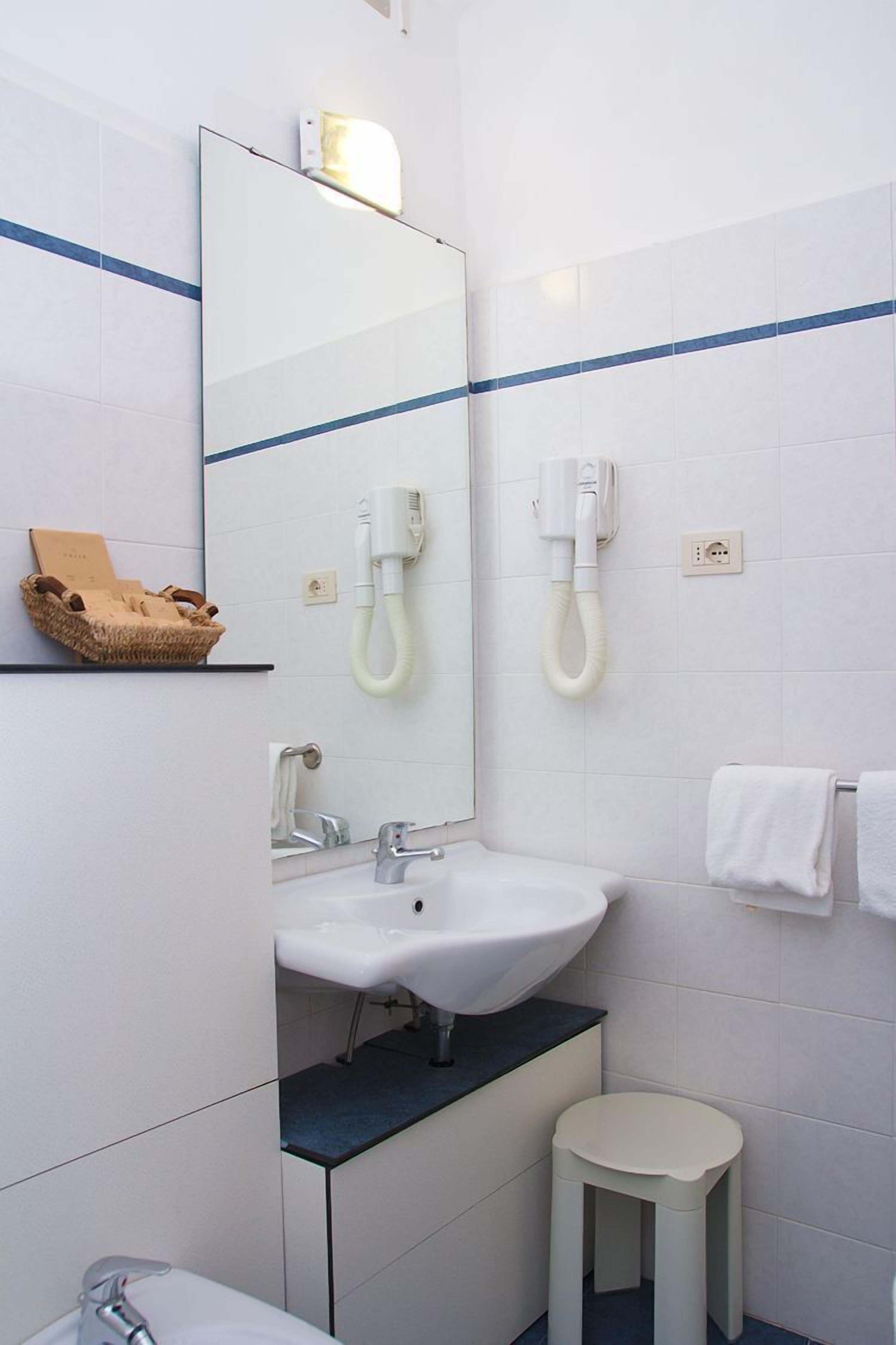 combined shower/bathtub, free toiletries, hair dryer, bidet