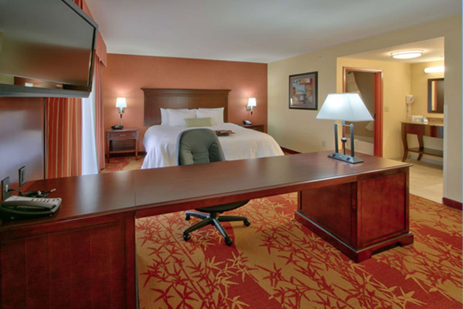 In-room safe, desk, laptop workspace, blackout drapes