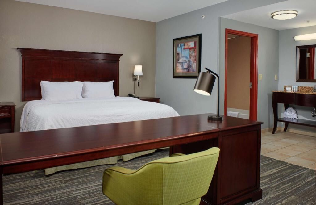 In-room safe, desk, laptop workspace, blackout drapes