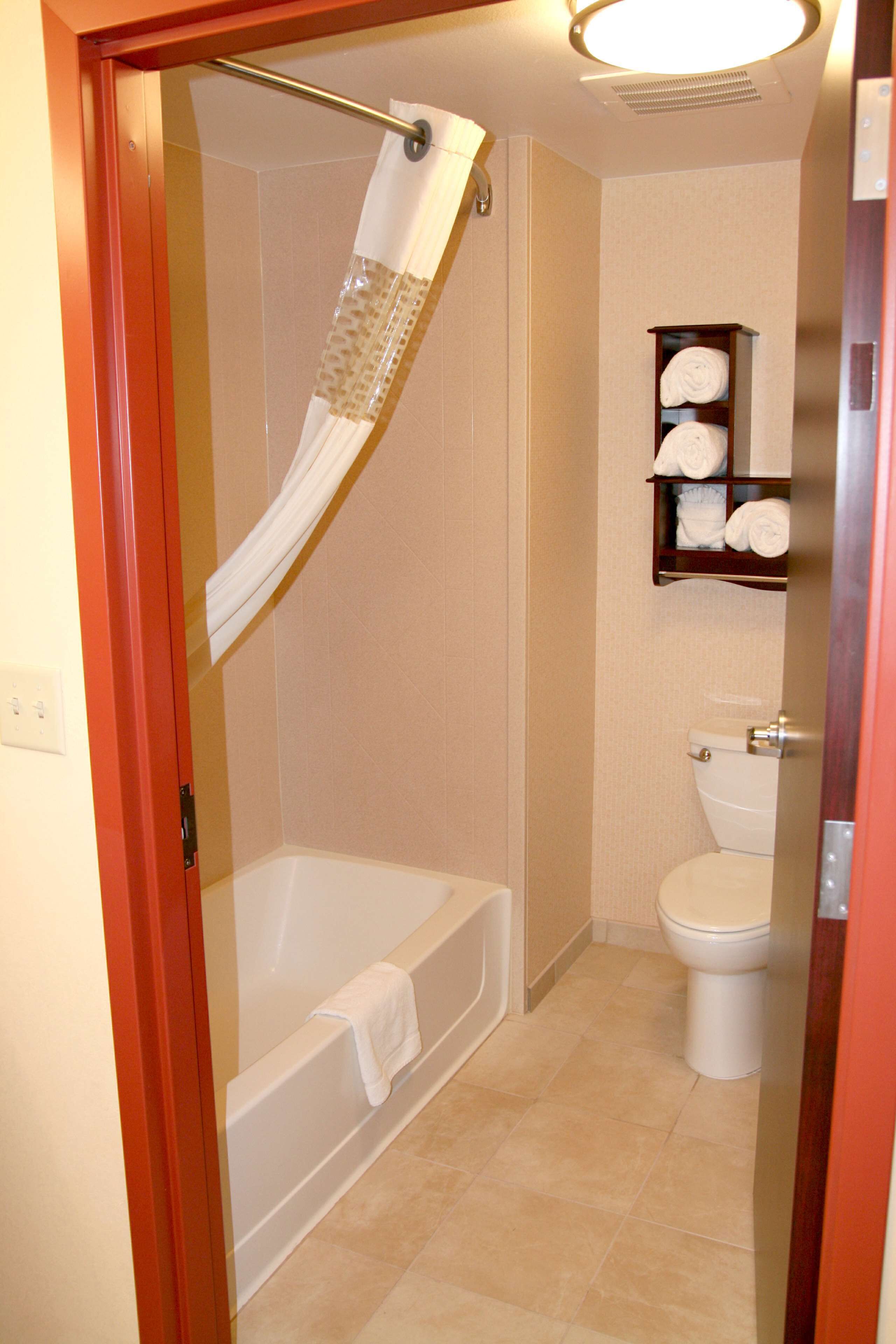 studio suite, 1 king bed, balcony | bathroom | free toiletries, hair dryer, towels