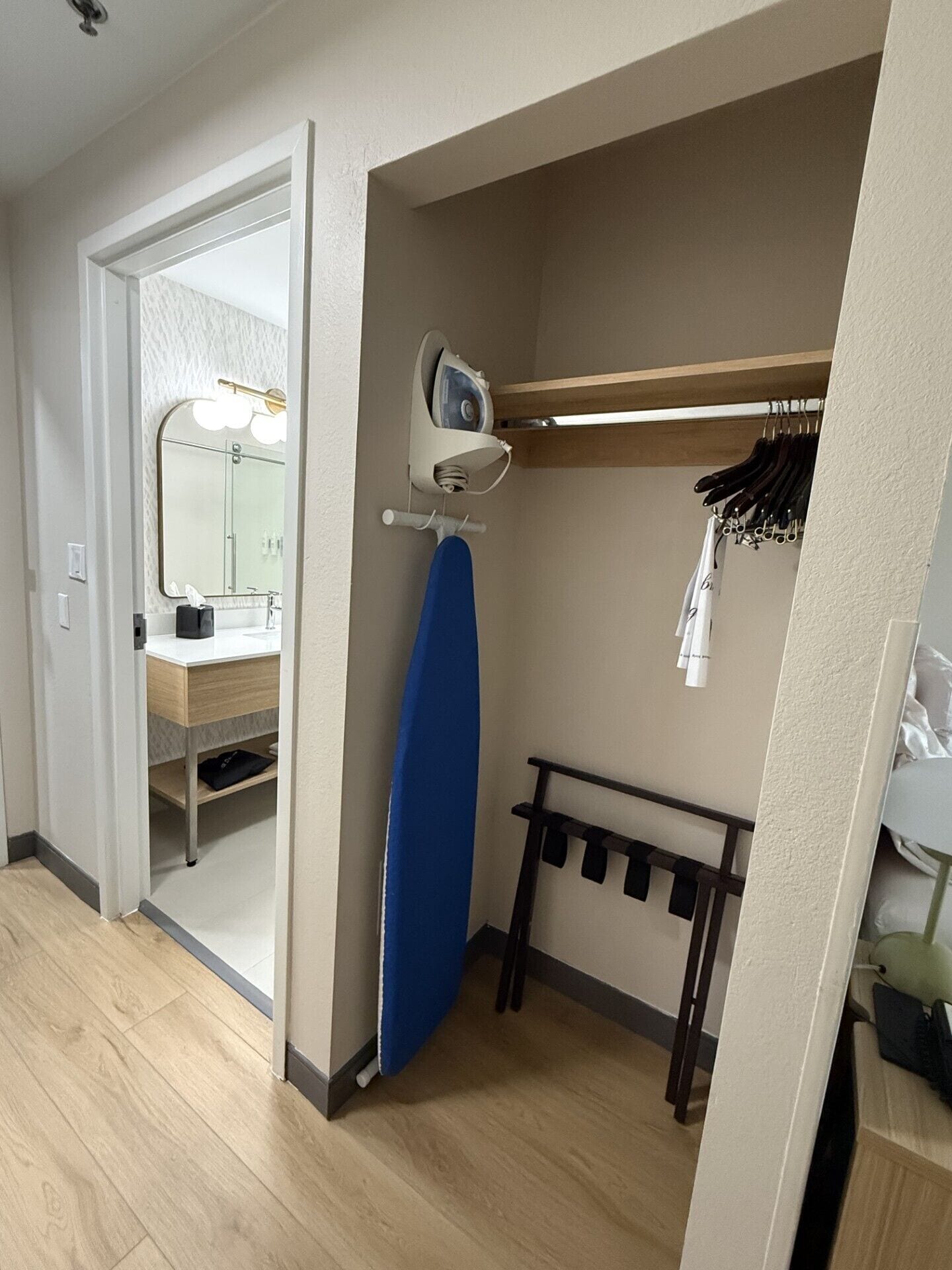 Premium bedding, pillow-top beds, desk, laptop workspace