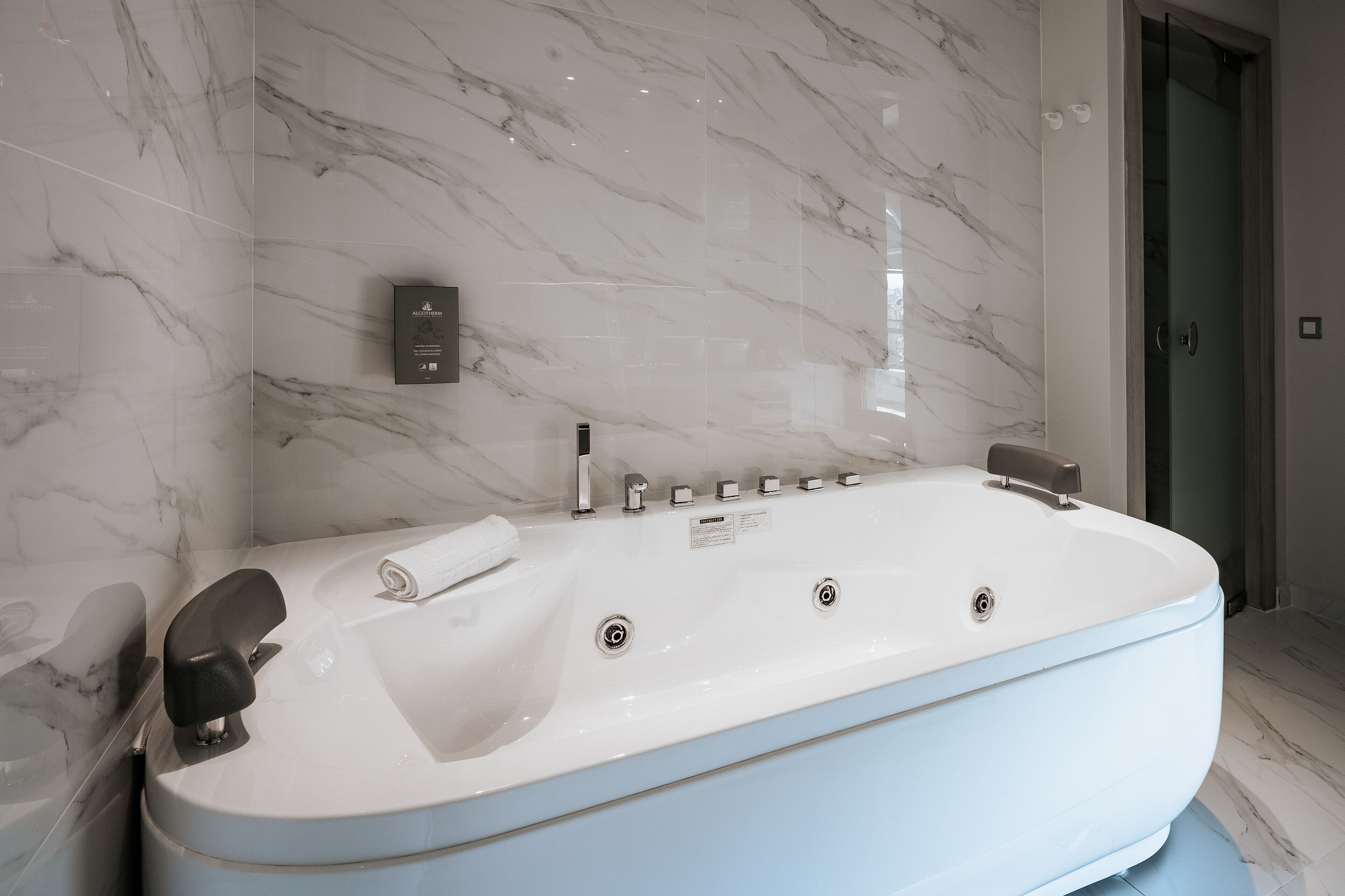 junior room, 1 double bed with sofa bed | bathroom | designer toiletries, hair dryer, towels