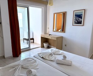 Family Room with City & Sea view | Pillowtop beds, desk, free WiFi, bed sheets - Savoy City Hotel (Rhodes)