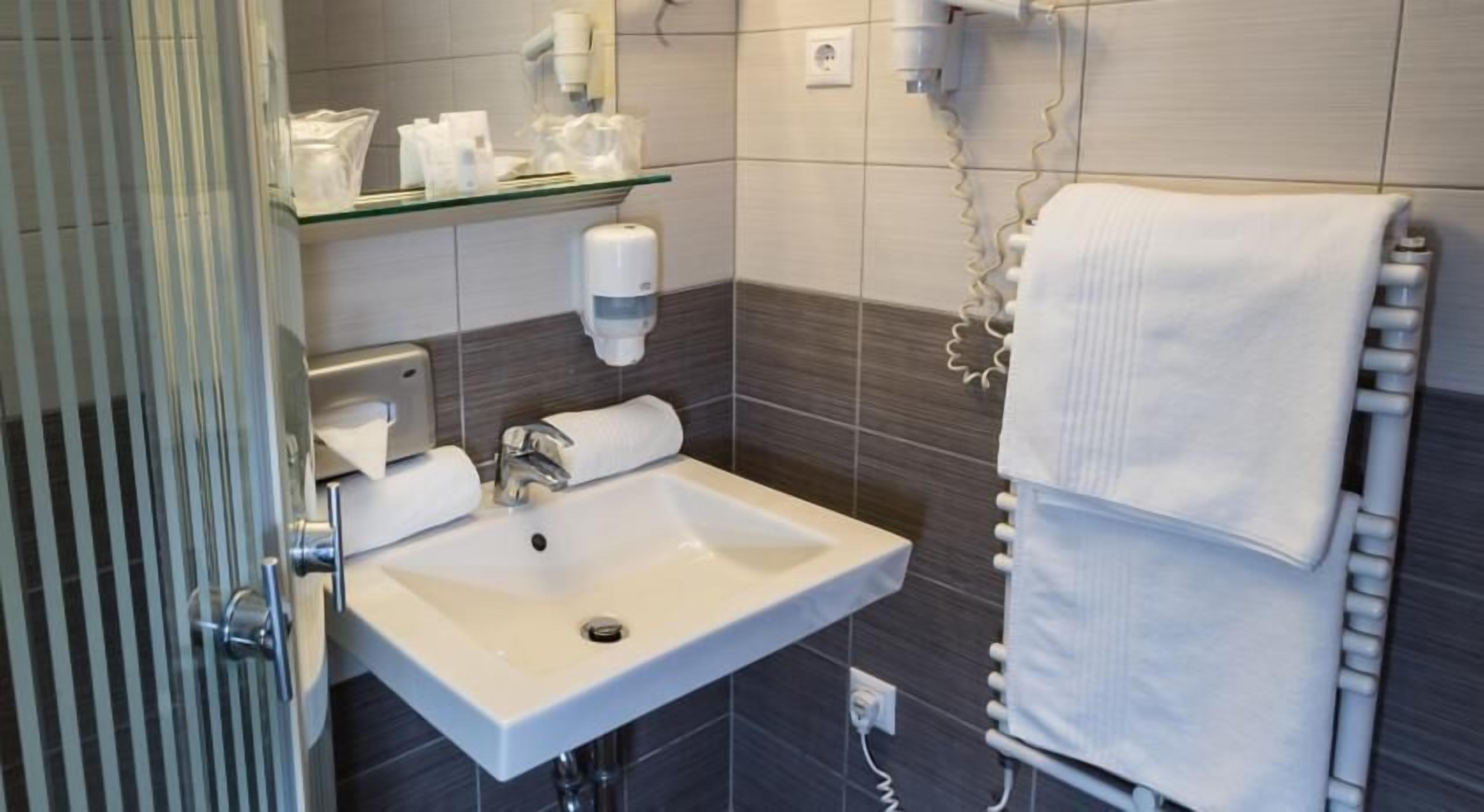 single room | bathroom | hair dryer, towels