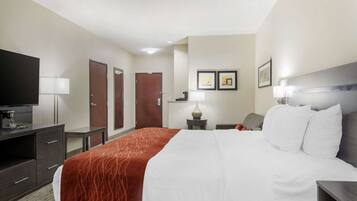 In-room safe, desk, laptop workspace, soundproofing
