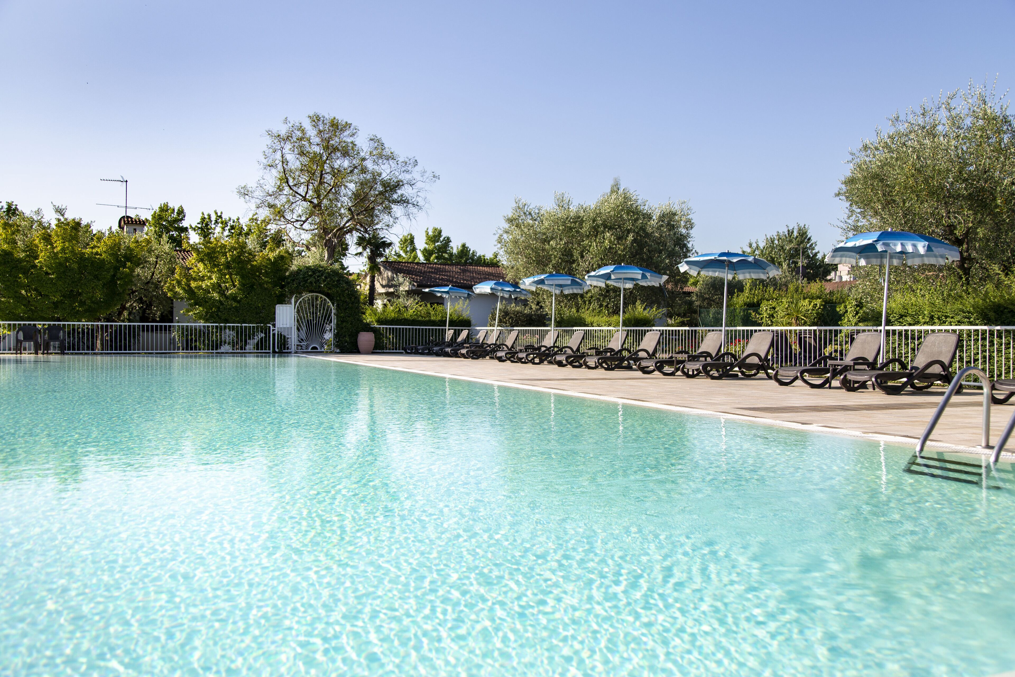 Seasonal outdoor pool, pool umbrellas, sun loungers