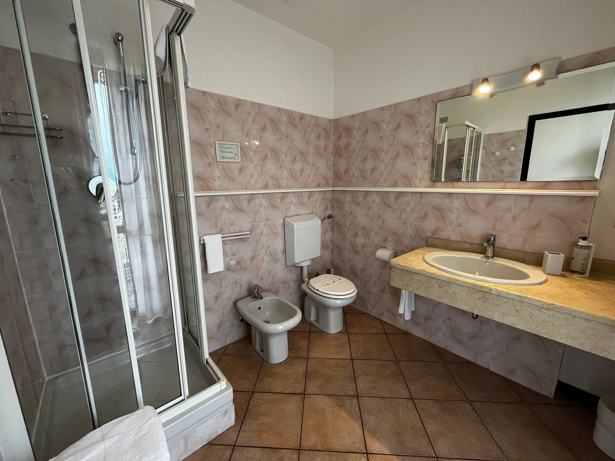deluxe double room, balcony, lake view | bathroom | shower, hair dryer, bidet, towels