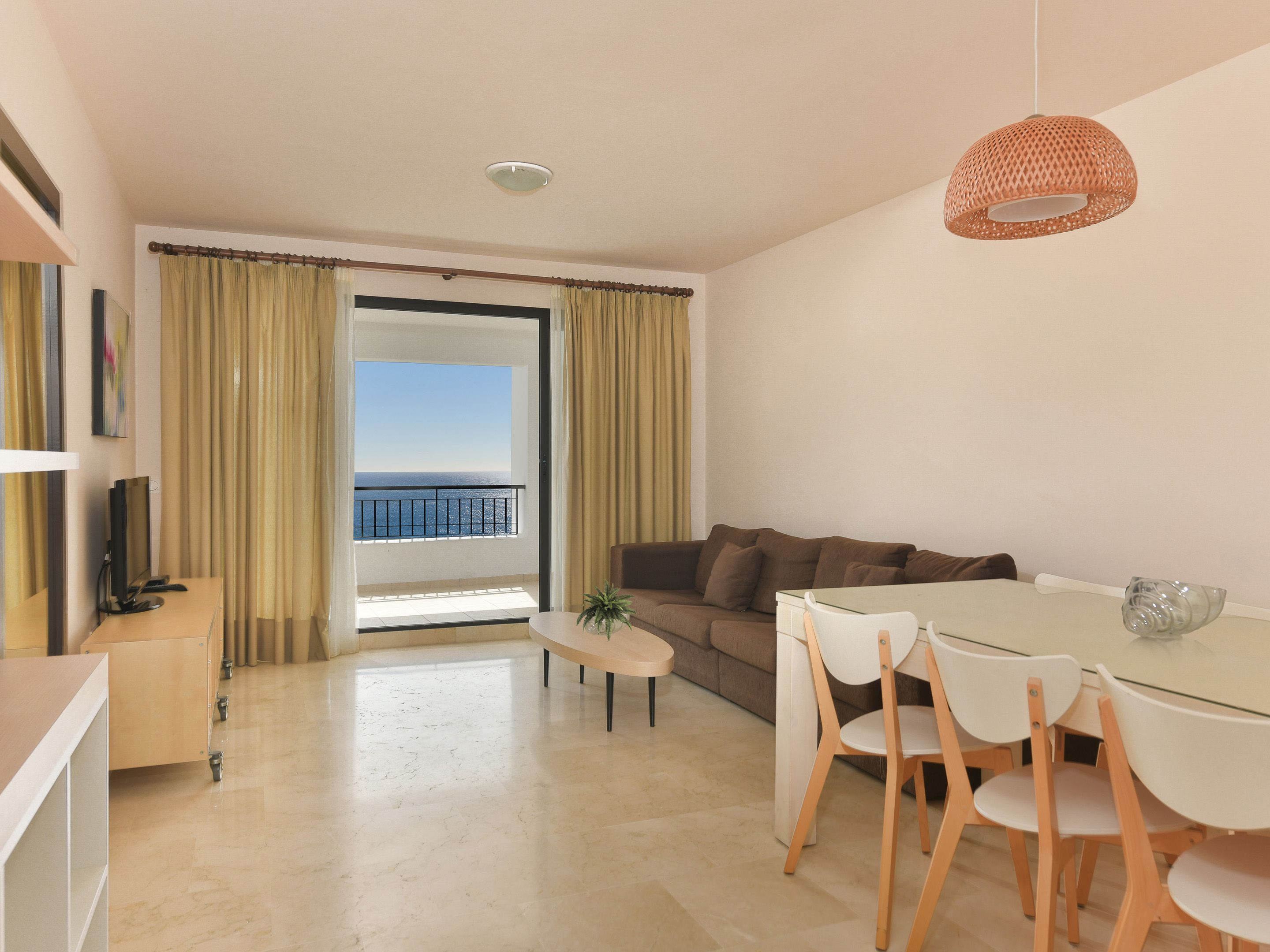 Luxury Apartment, 3 Bedrooms, Terrace, Sea View | Living room | LCD TV, DVD player