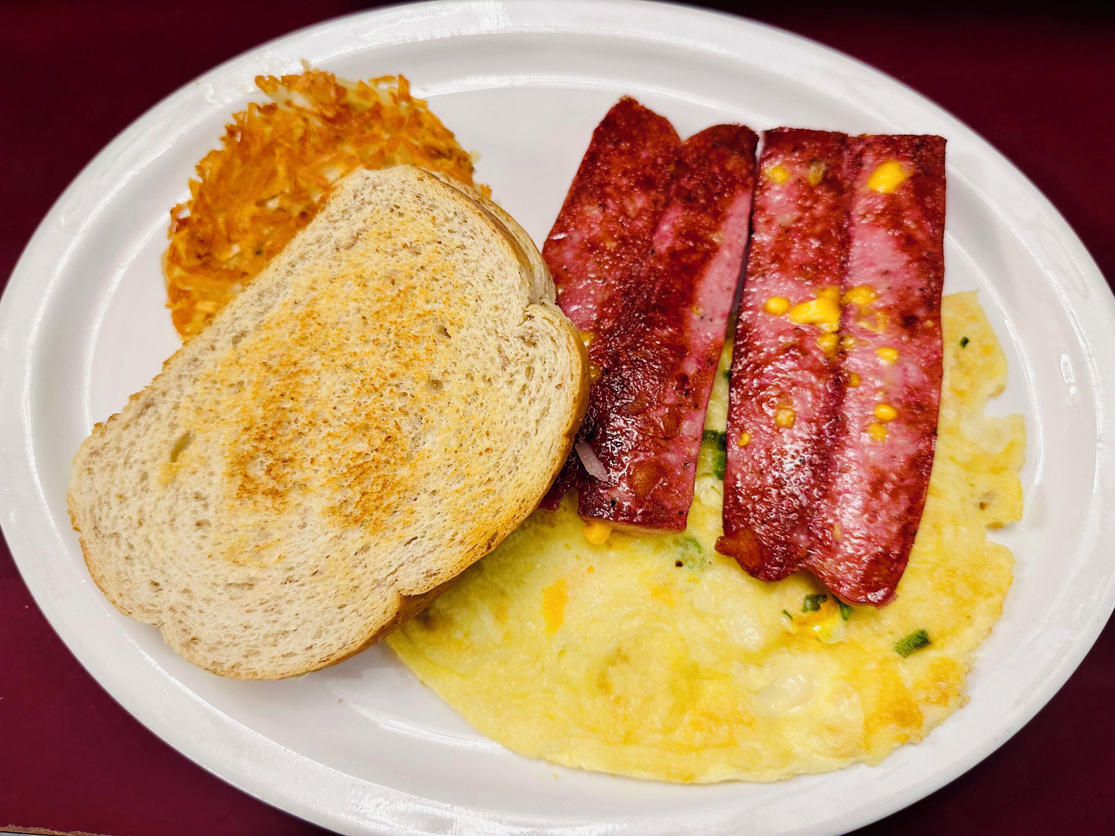 breakfast, lunch and dinner served