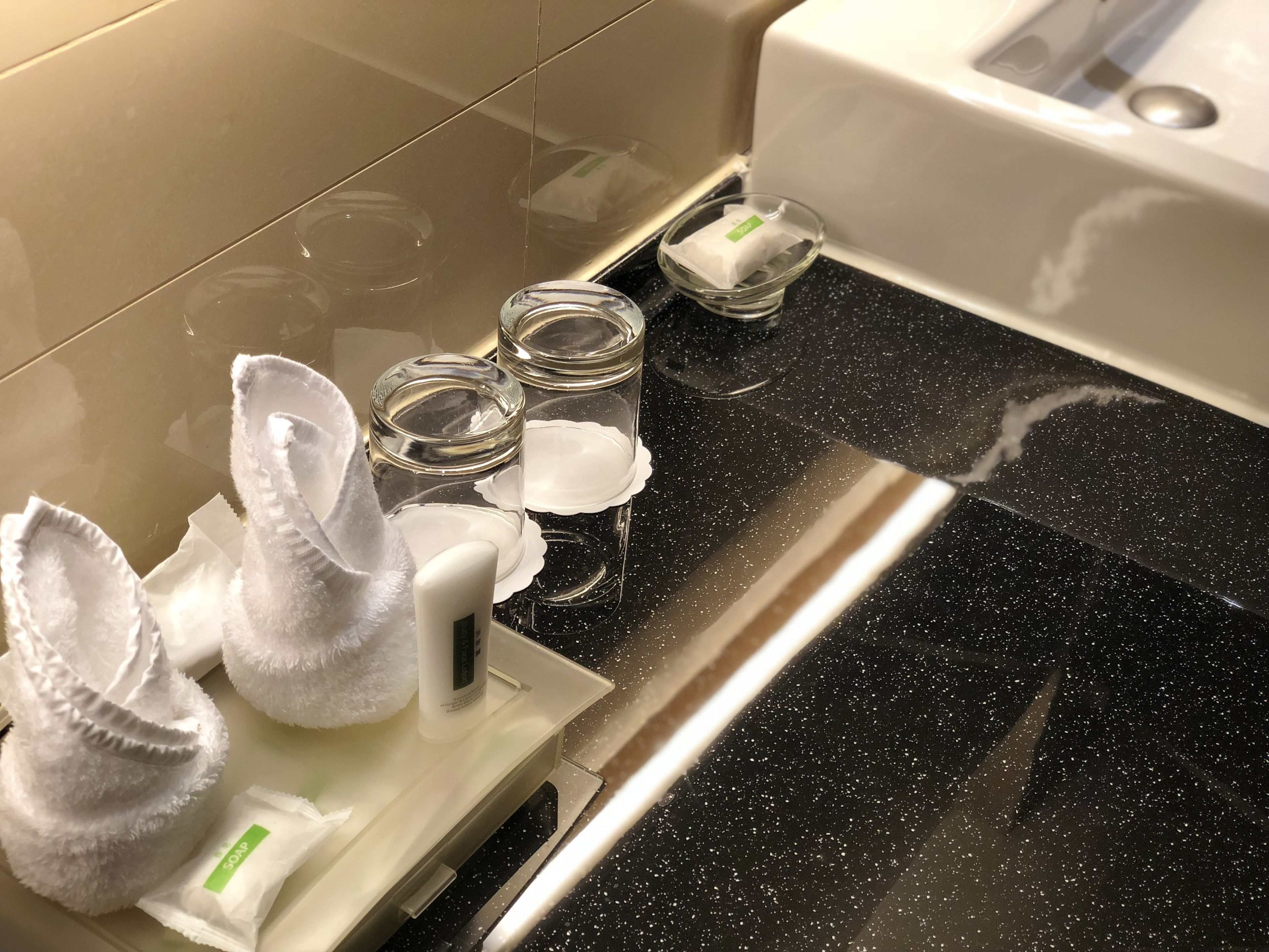 free toiletries, hair dryer, bathrobes, slippers