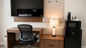 Hypo-allergenic bedding available, desk, laptop workspace, soundproofing