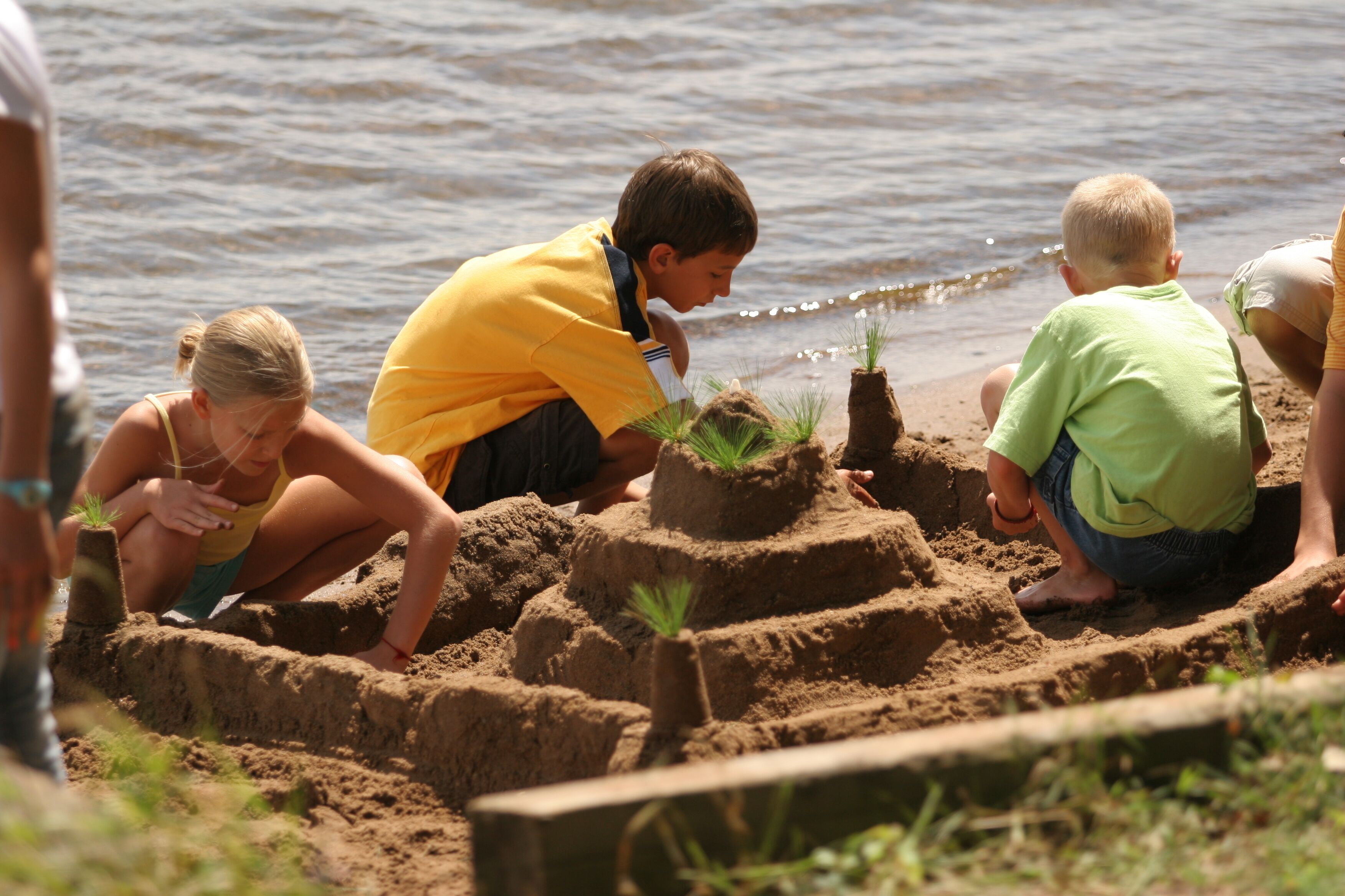 on the beach, sun-loungers, beach volleyball, kayaking