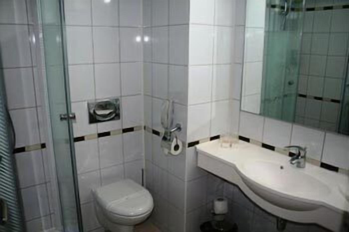 business double or twin room | bathroom | shower, free toiletries, hair dryer, towels