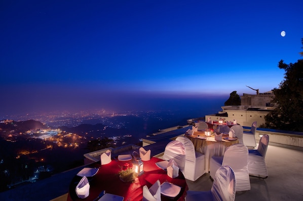 Outdoor banquet area