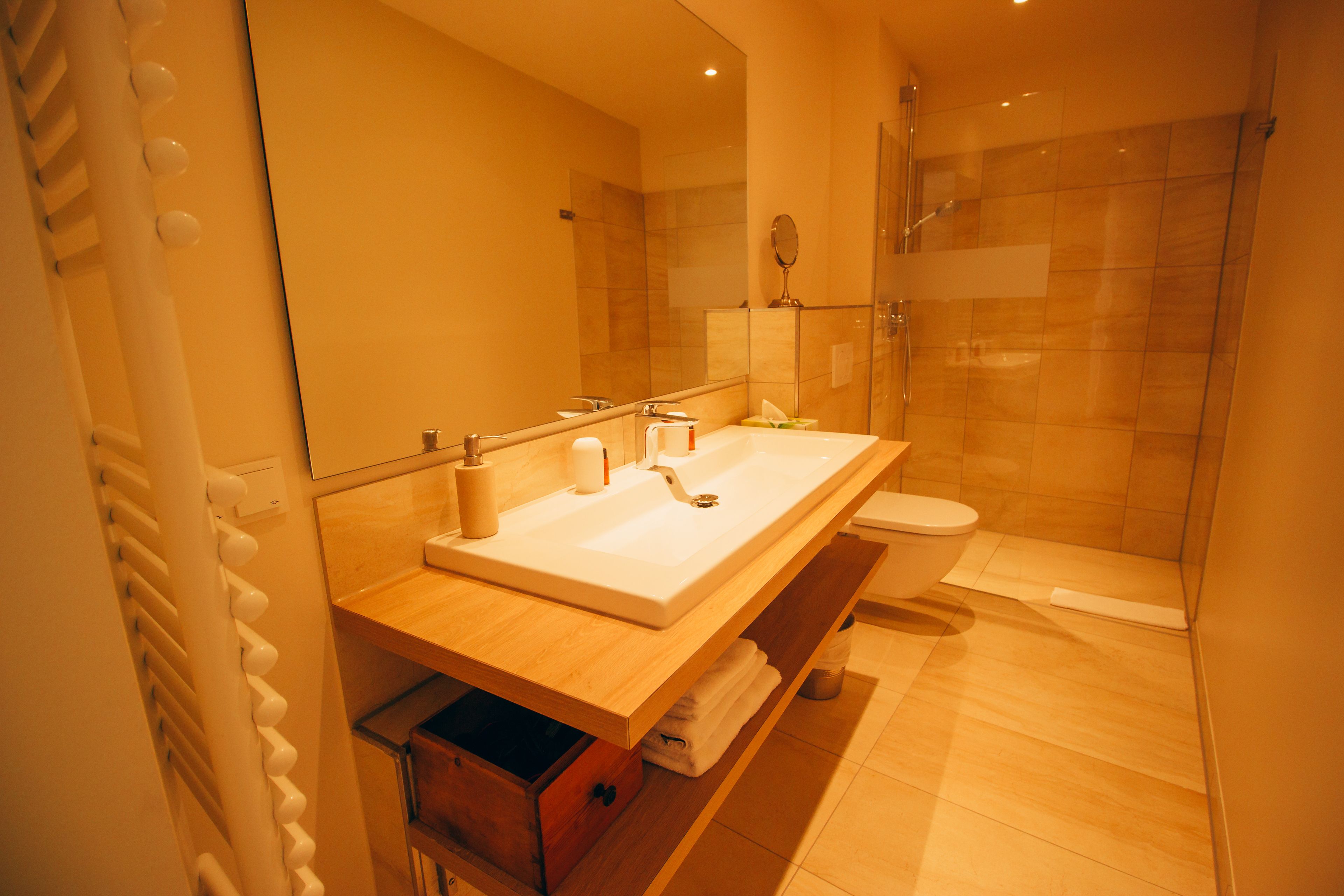 family suite, 1 queen bed with sofa bed, non smoking | bathroom | shower, hair dryer, towels