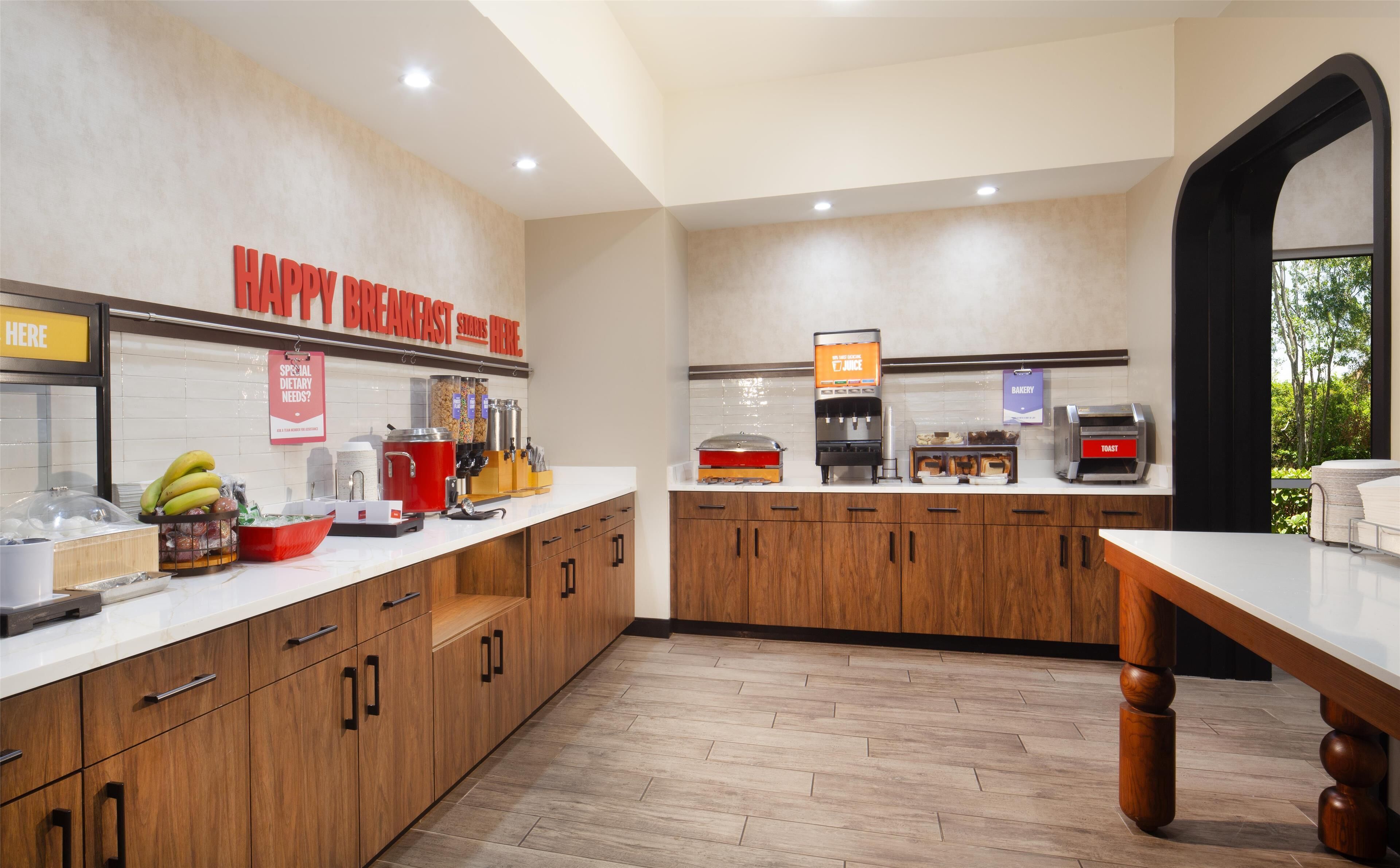 Free daily buffet breakfast