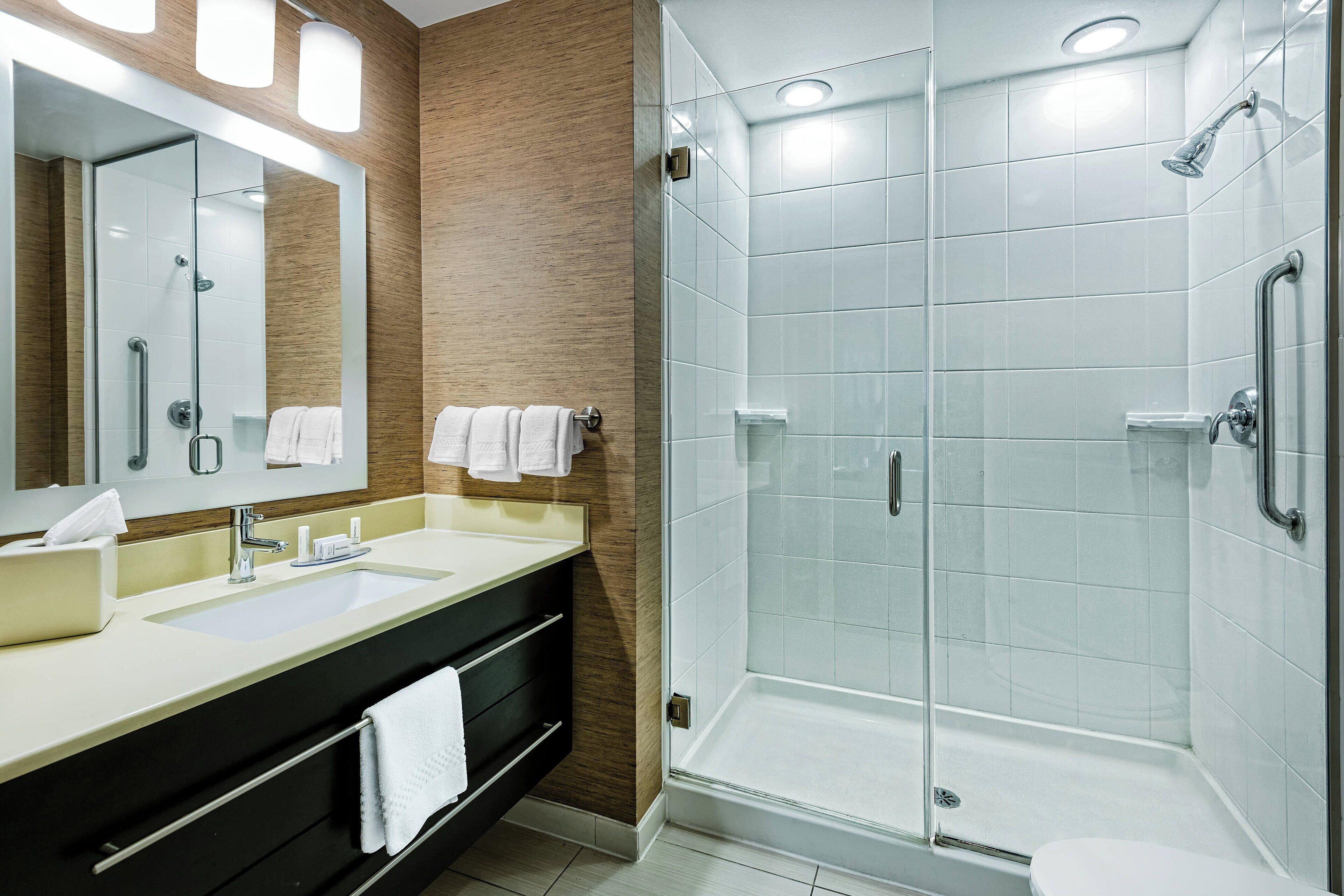 free toiletries, hair dryer, towels, soap