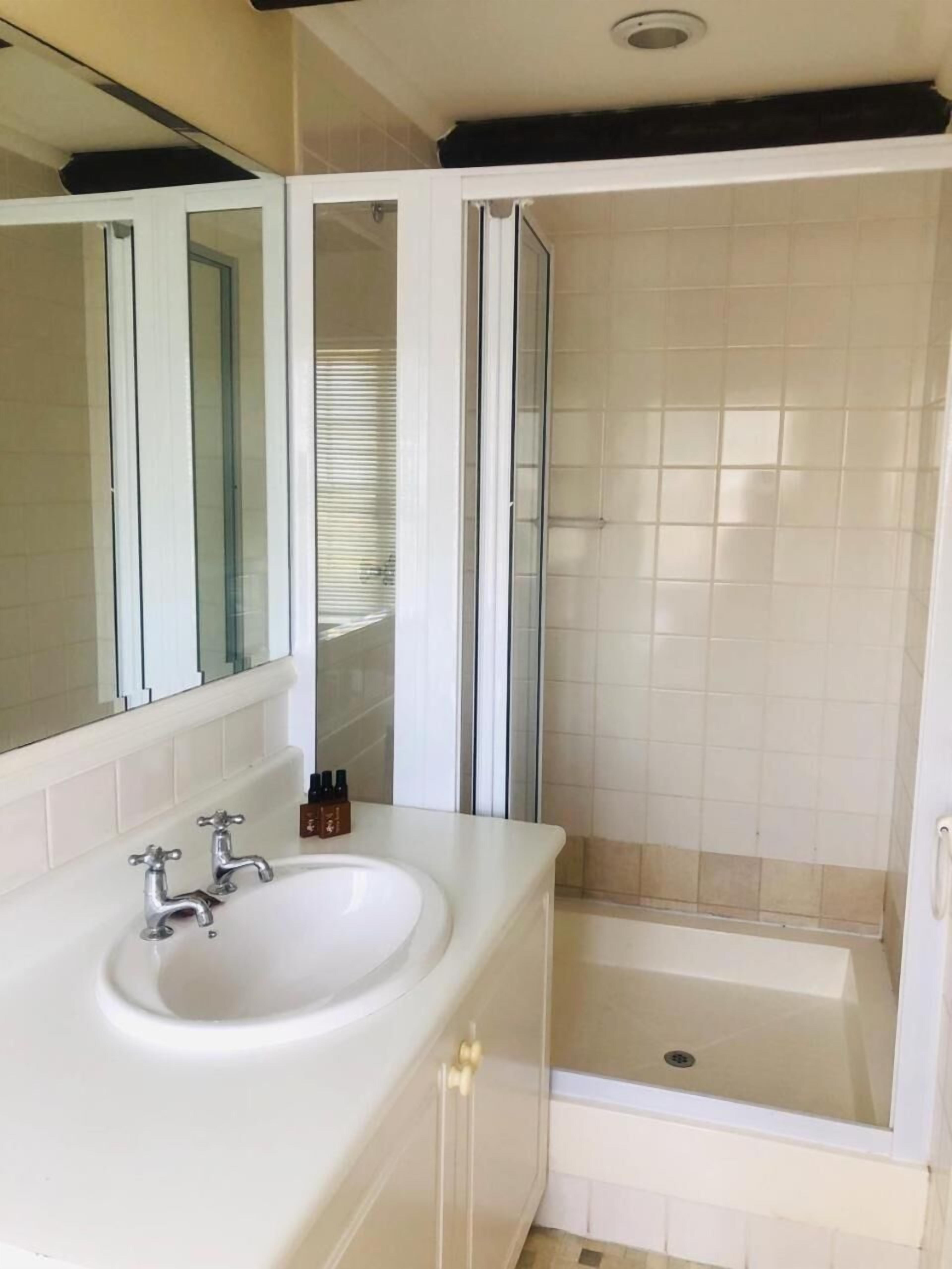 free toiletries, hair dryer, towels