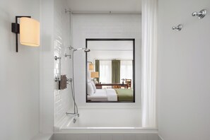 Designer toiletries, hair dryer, bathrobes, slippers