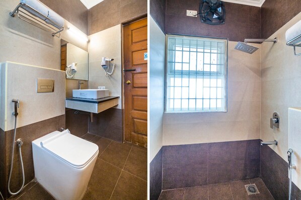 Douche, serviettes fournies