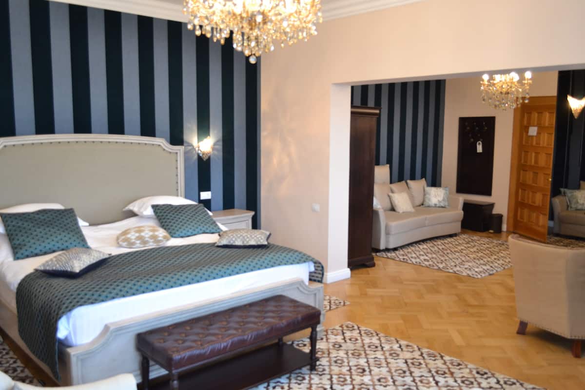 standard studio suite, 1 king bed with sofa bed, city view | 1 bedroom, hypo-allergenic bedding, minibar, iron/ironing board