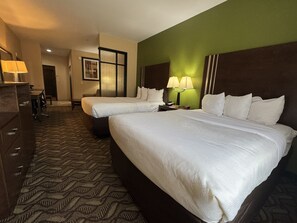 Premium bedding, Select Comfort beds, individually furnished, desk