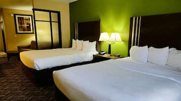 Premium bedding, Select Comfort beds, individually furnished, desk