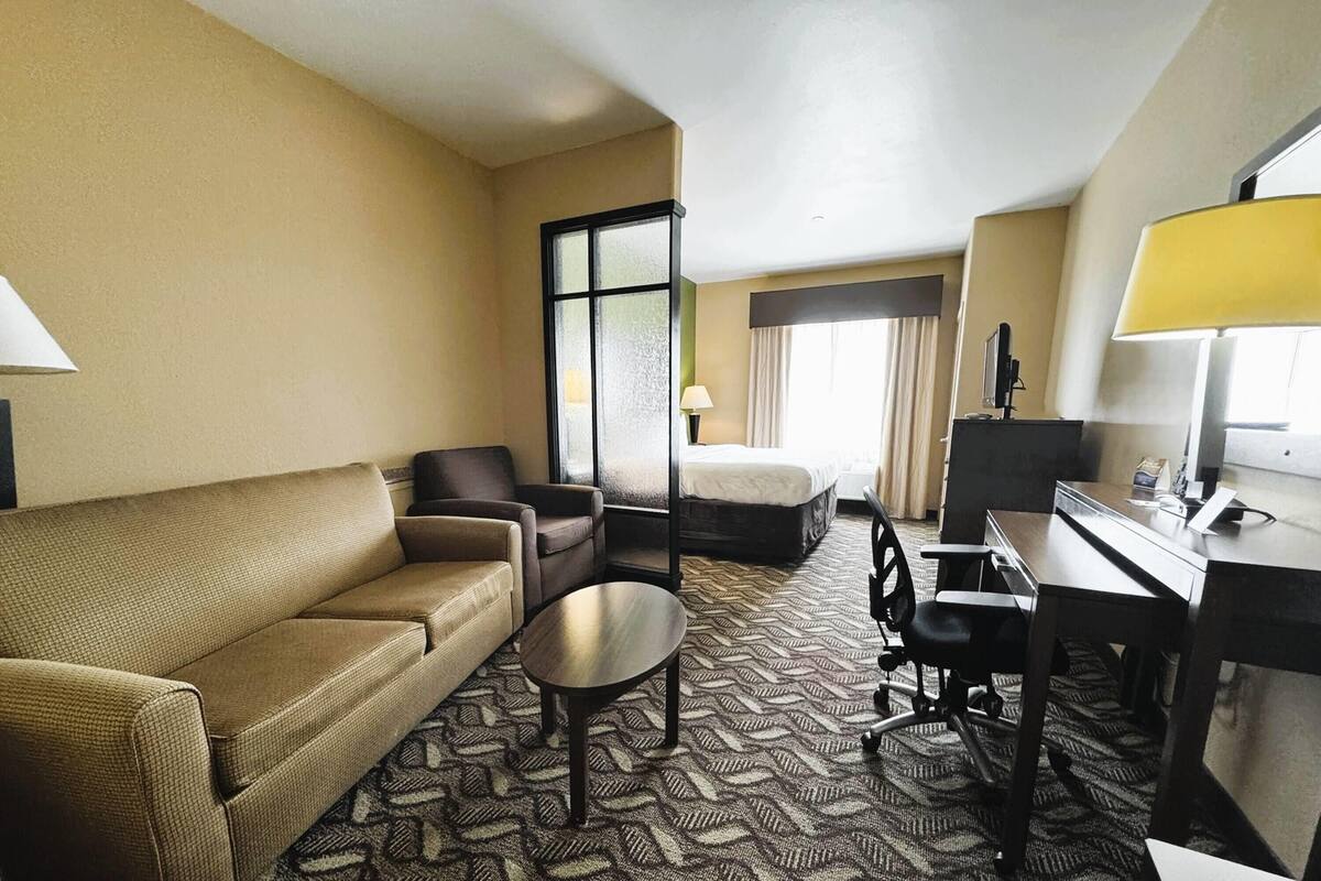 Studio suite, 1 kingsize bed, bad met handgrepen, niet-roken | Luxe beddengoed, Select Comfort-bedden, individueel gemeubileerd