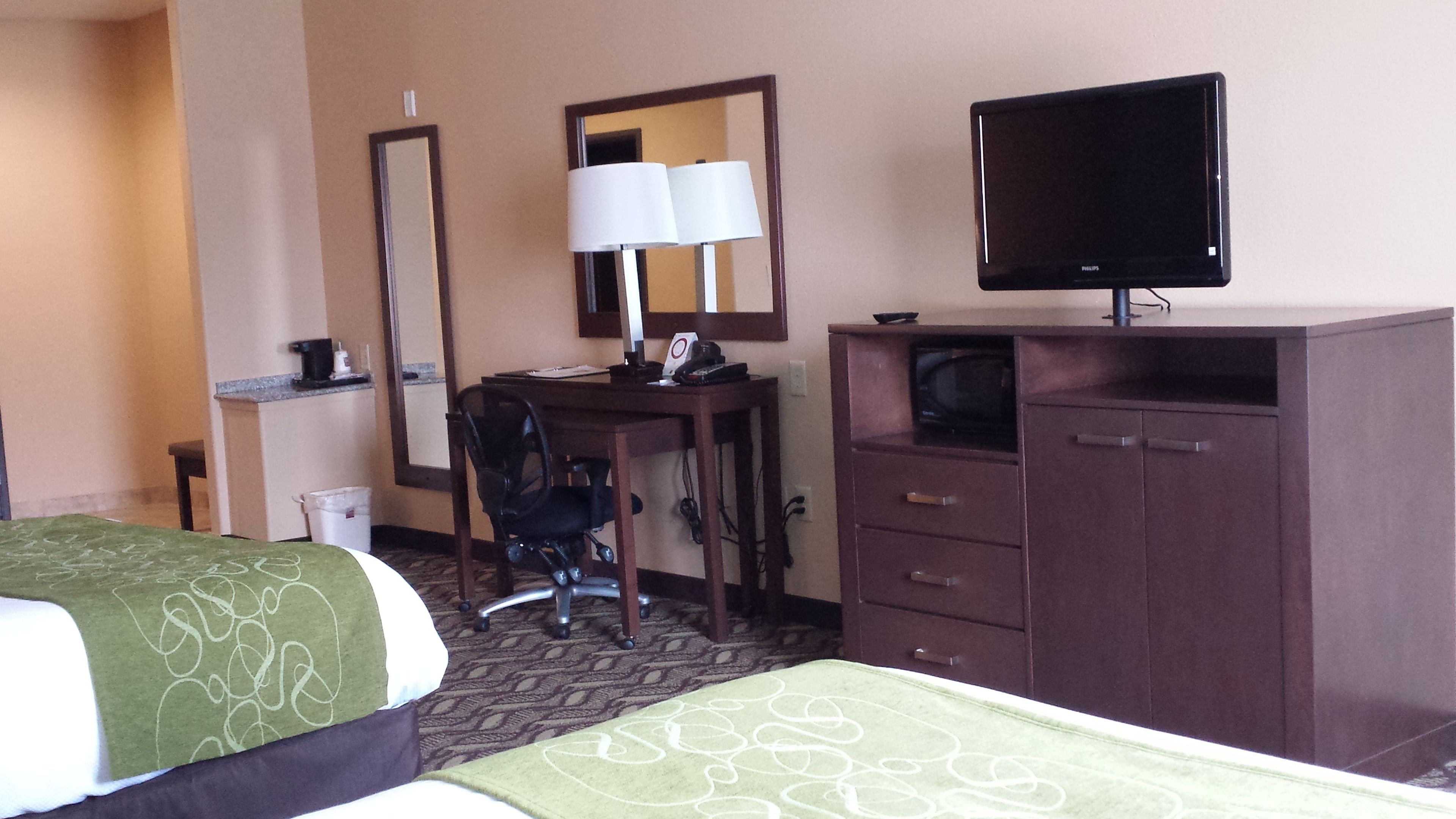 premium bedding, select comfort beds, individually furnished, desk