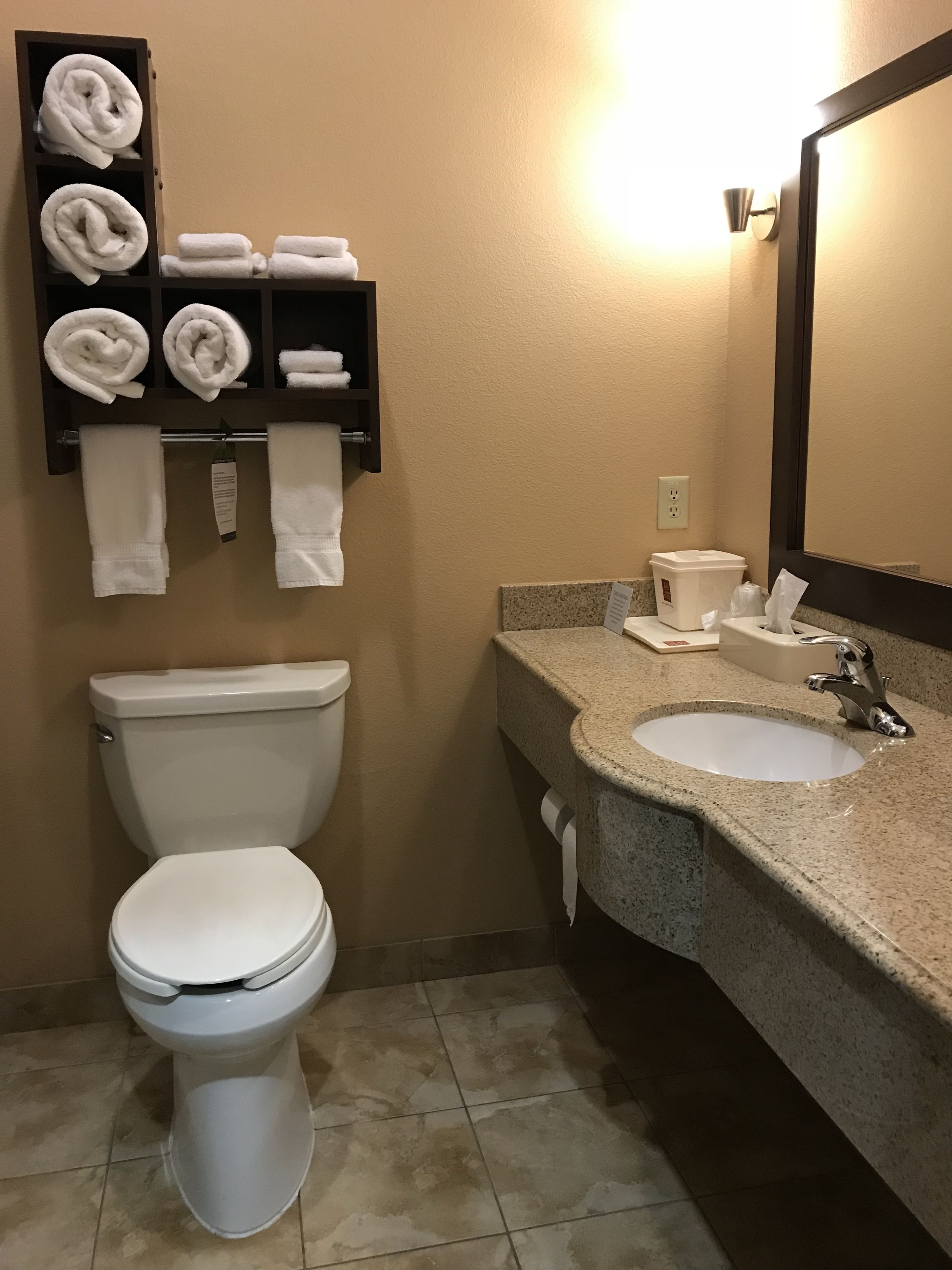 combined shower/bathtub, hair dryer, towels