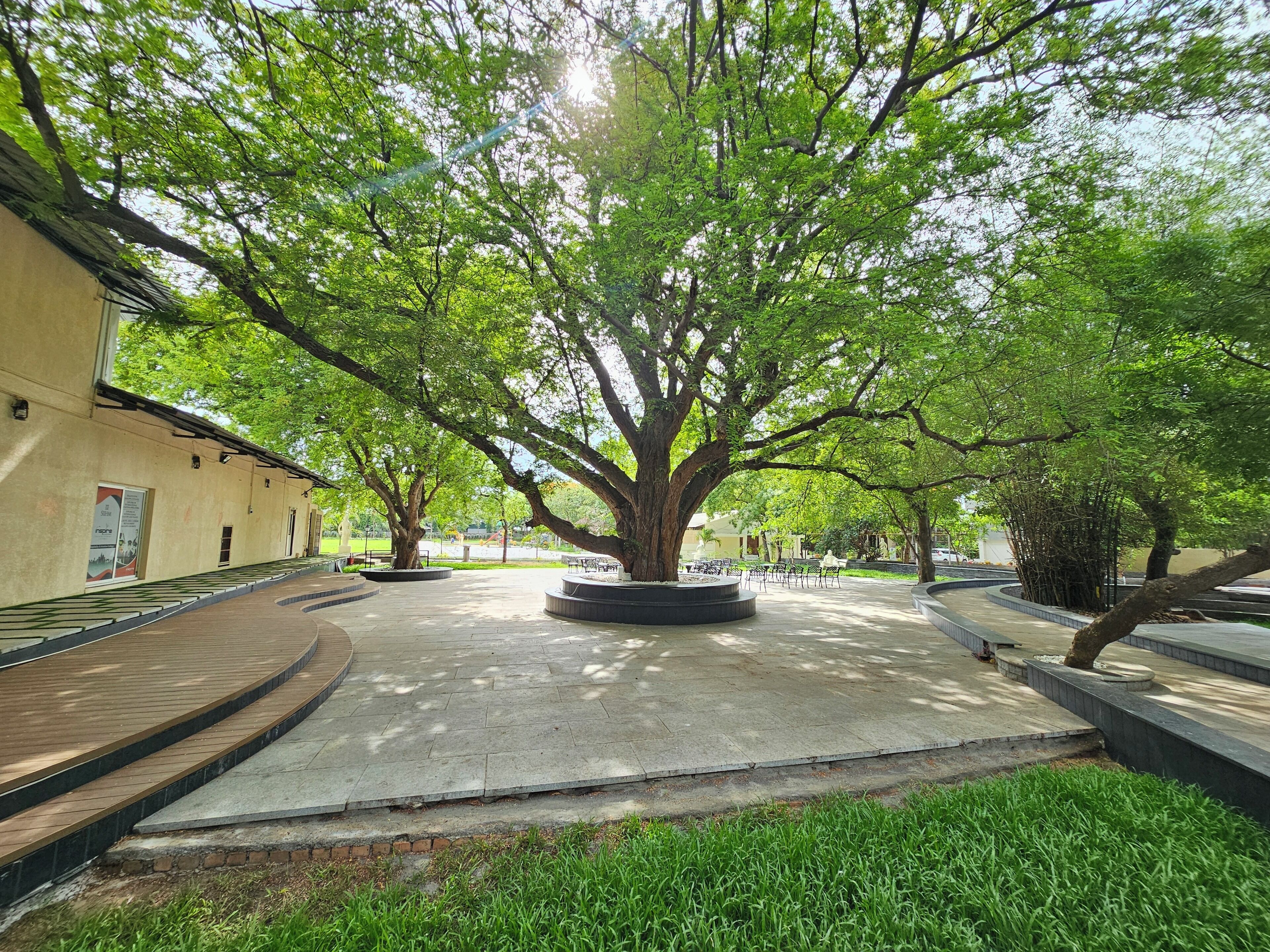 Outdoor banquet area