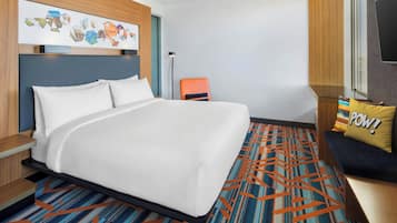 Hypo-allergenic bedding, pillow-top beds, in-room safe