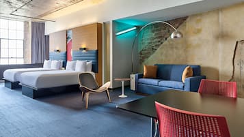 Hypo-allergenic bedding, down duvets, in-room safe