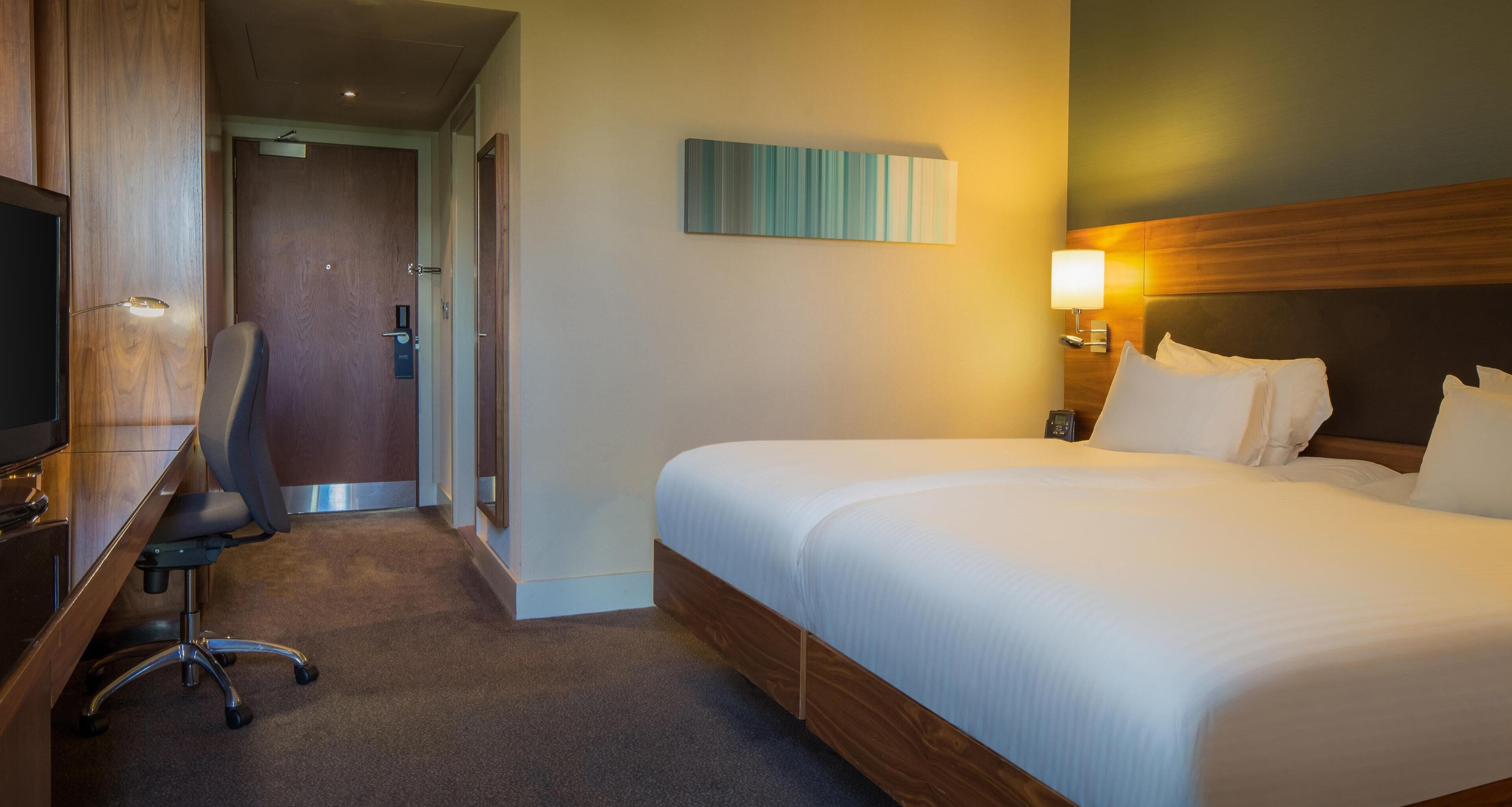 In-room safe, desk, laptop workspace, blackout curtains