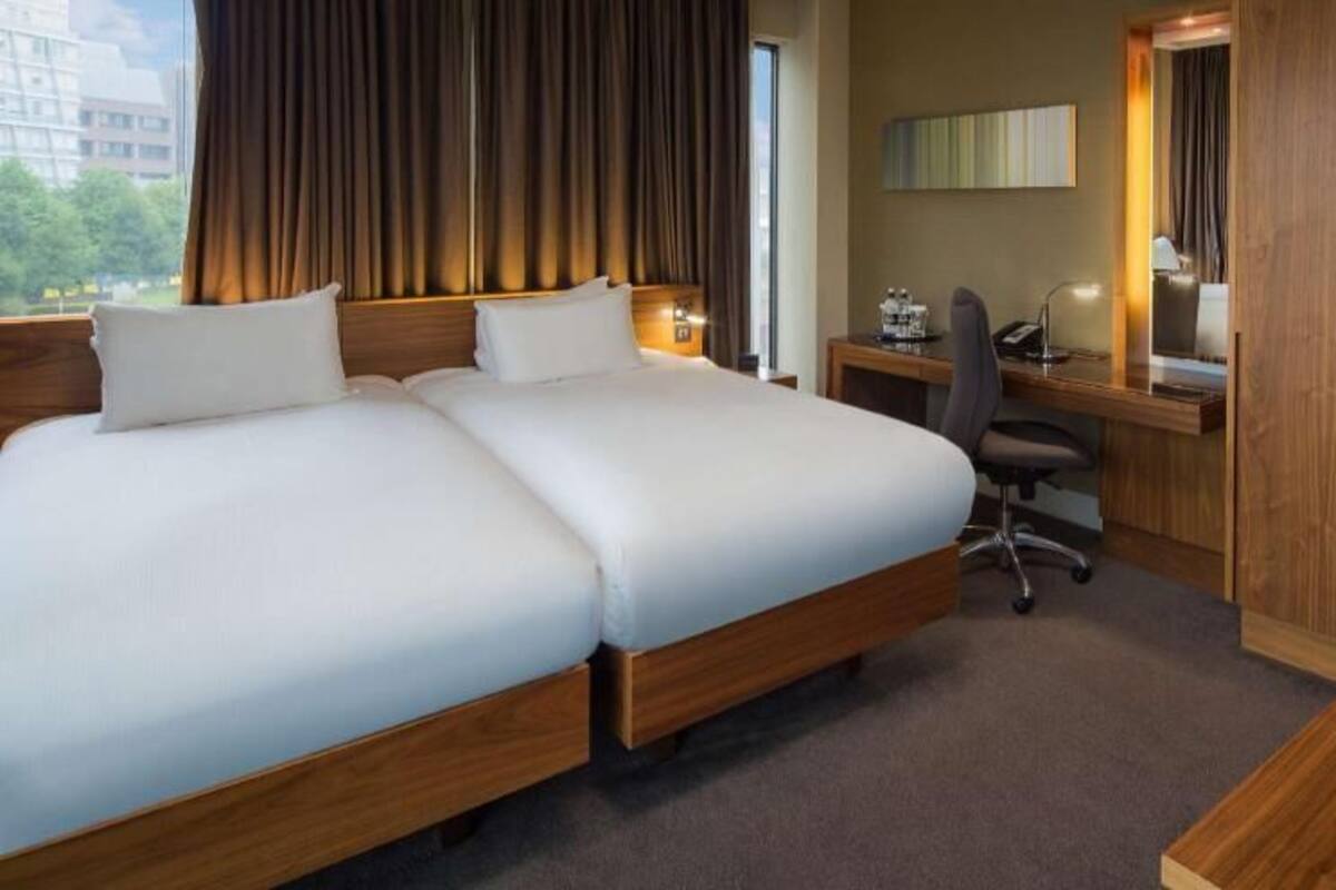 In-room safe, desk, laptop workspace, blackout curtains