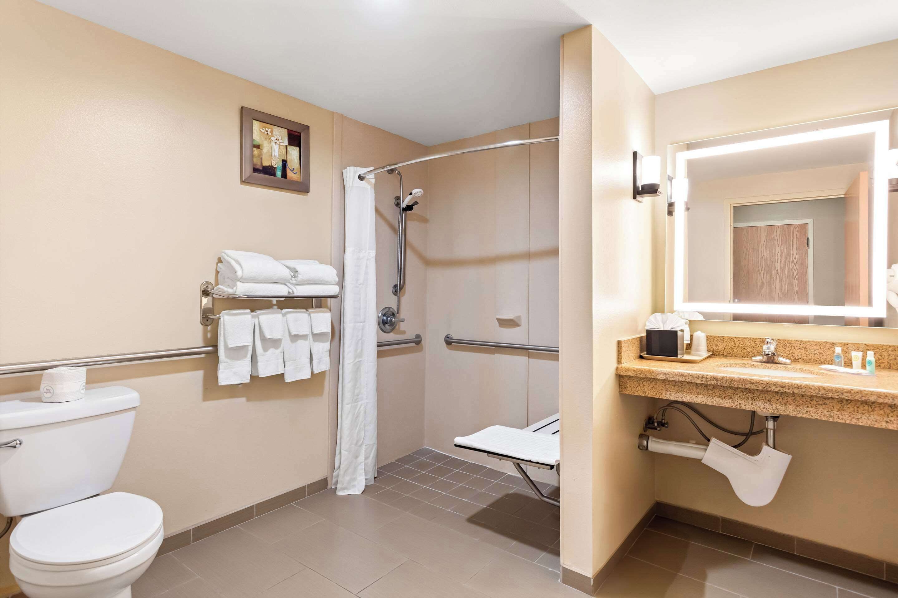 free toiletries, hair dryer, towels, soap