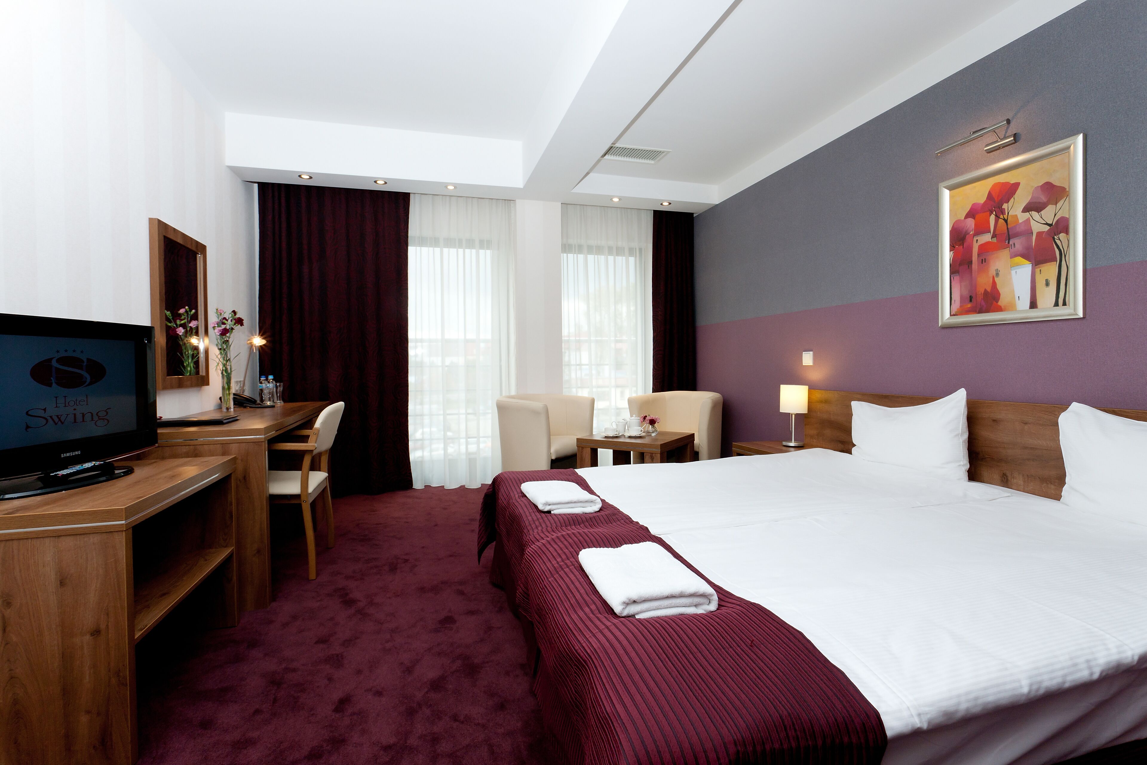 Desk, cribs (surcharge), rollaway beds (surcharge), WiFi (free)