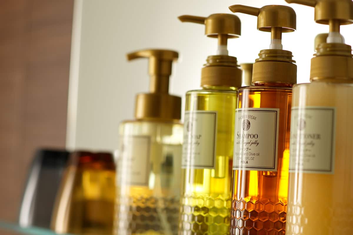 combined shower/bathtub, free toiletries, hair dryer, slippers