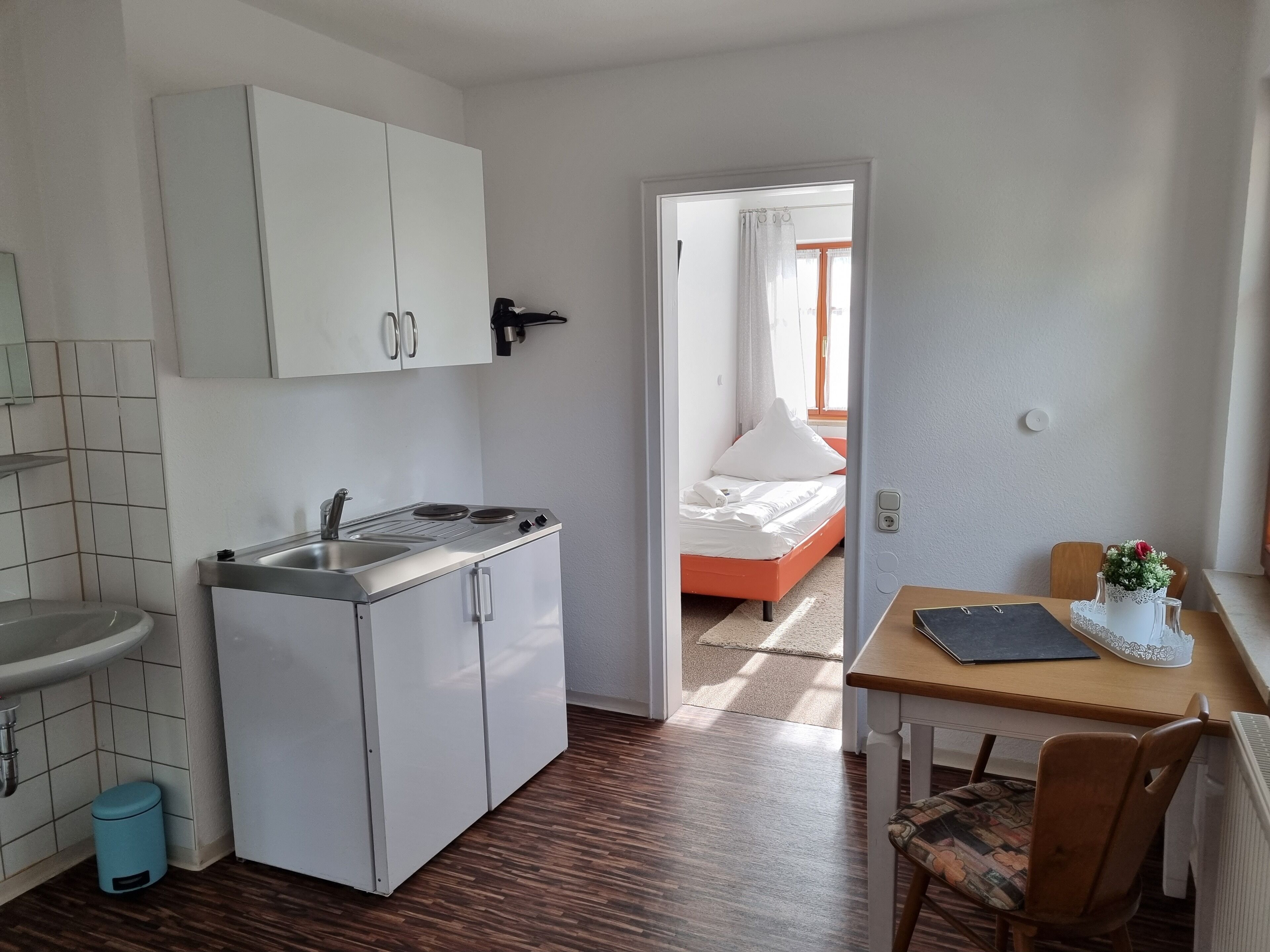 standard apartment (in guest house, 2 adults + 2 children) | private kitchen | electric kettle, high chair