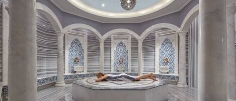 Behandlingsrum för par, turkiskt bad/hamam, hydroterapi och aromaterapi