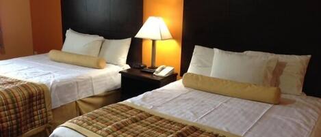 Double Room, Two Double Beds Non-Smoking | Individually decorated, individually furnished, desk, blackout drapes