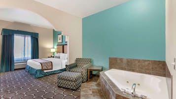 Suite, 1 King Bed, Non Smoking, Jetted Tub | In-room safe, desk, laptop workspace, iron/ironing board