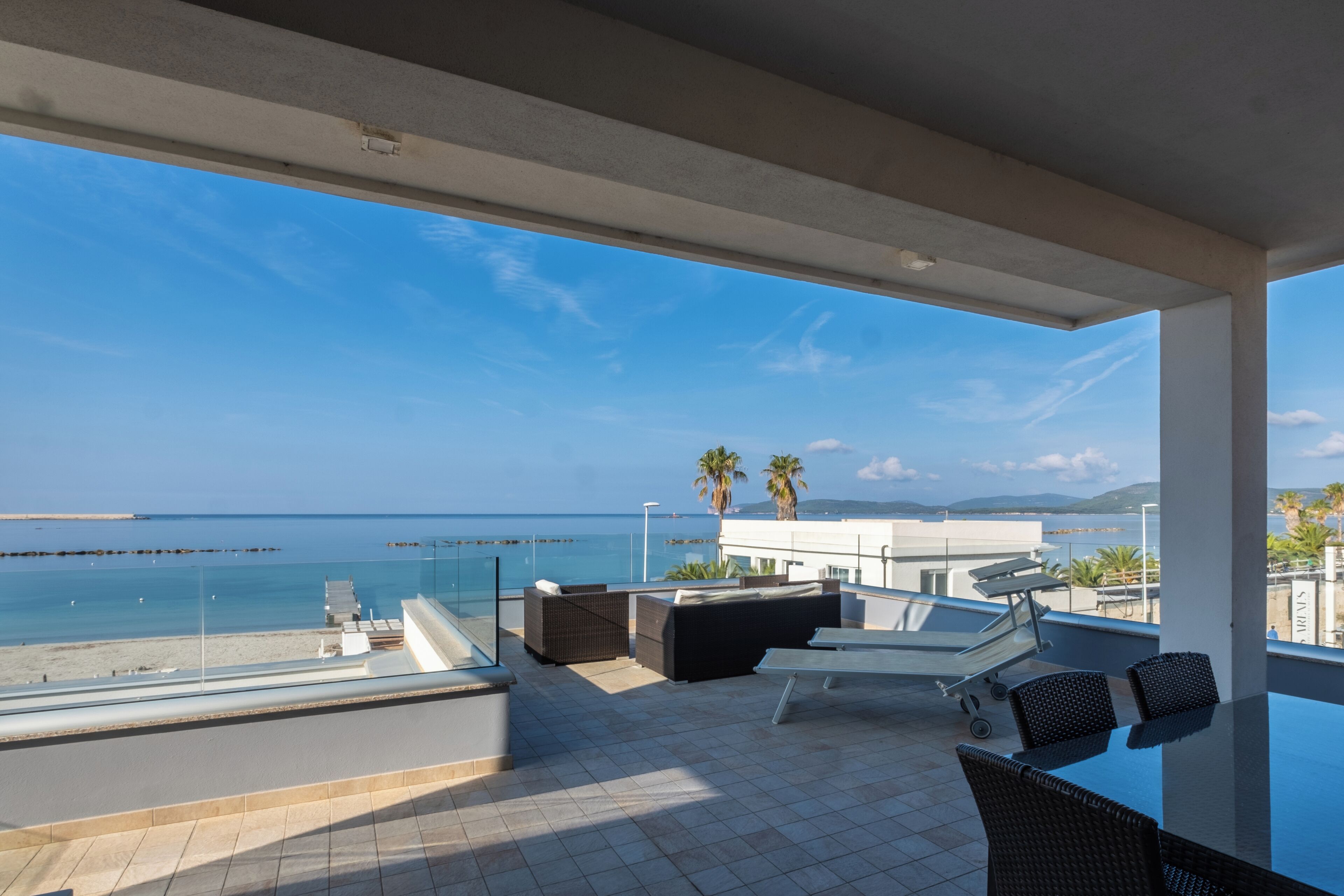 superior apartment, 2 bedrooms, terrace, sea view | balcony