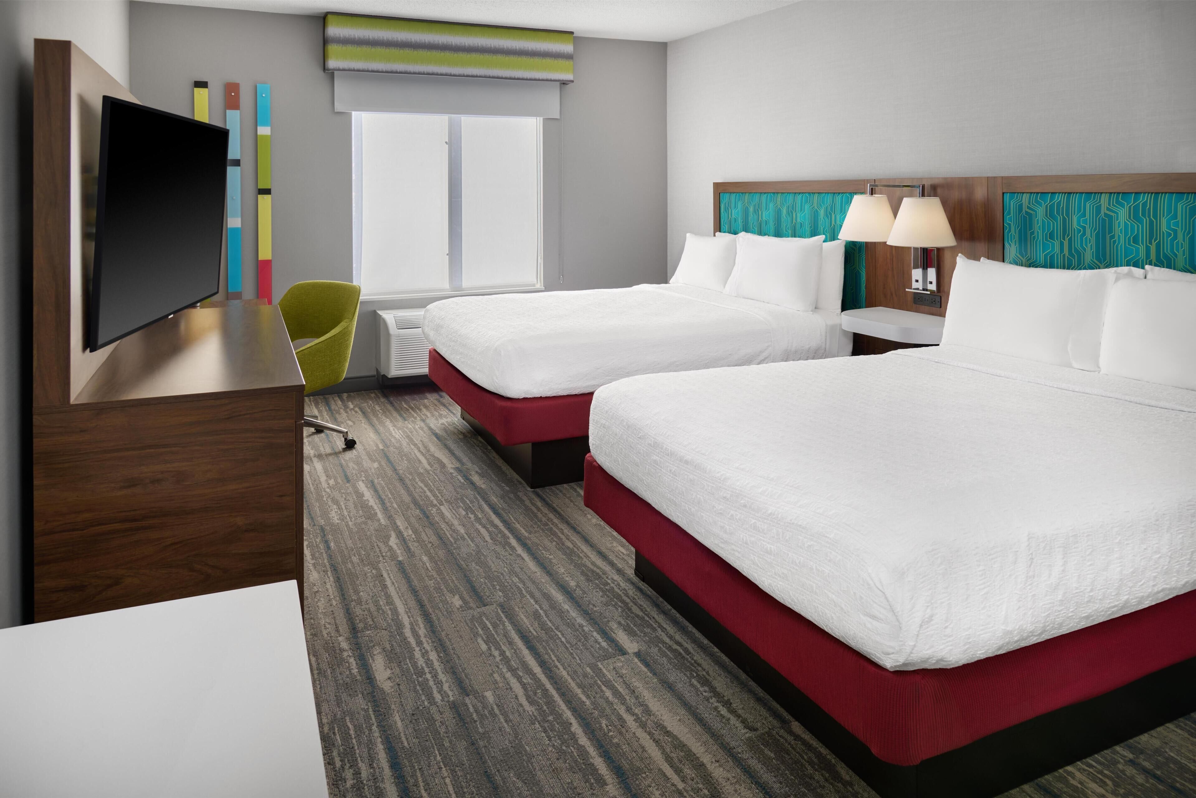 룸, 퀸사이즈침대 2개 | 방음 설비, 다리미/다리미판, 무료 WiFi, 침대 시트