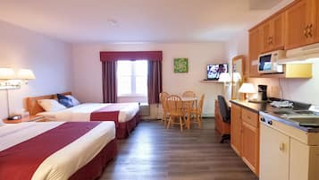 Room Two queen beds with kitchenette | Desk, iron/ironing board, free WiFi, bed sheets