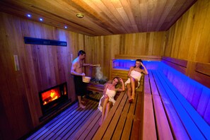 Sauna, hot tub, steam room, hot springs/mineral springs, body treatments