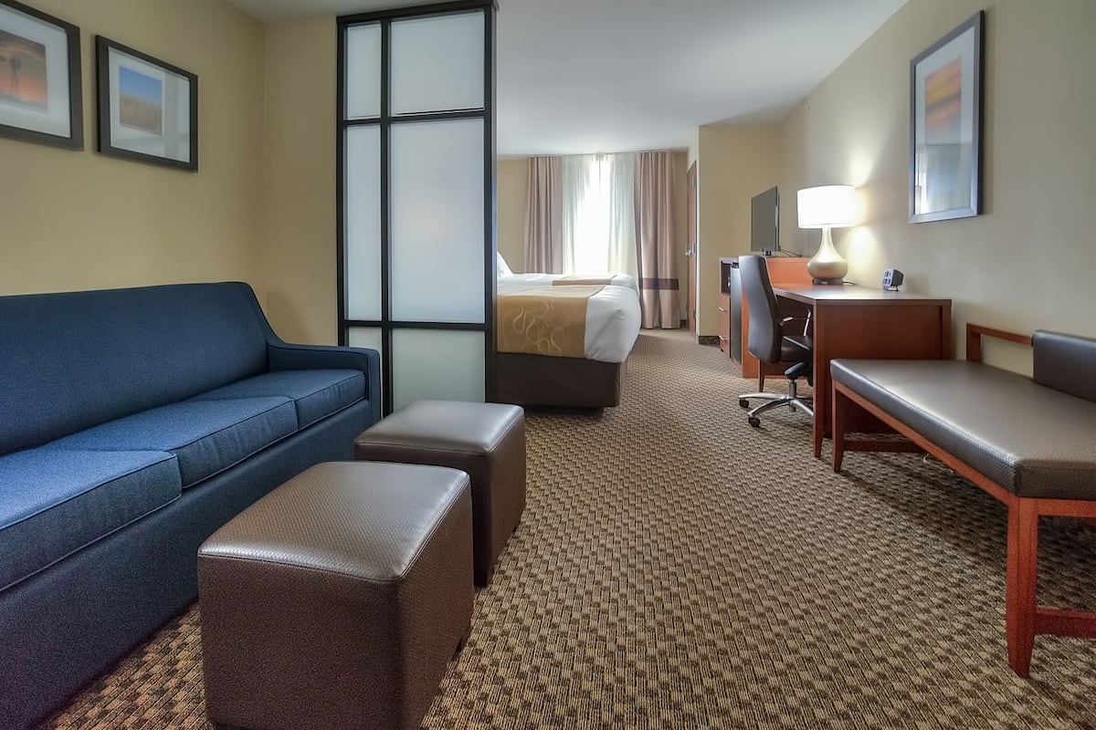 Pillow-top beds, desk, laptop workspace, iron/ironing board