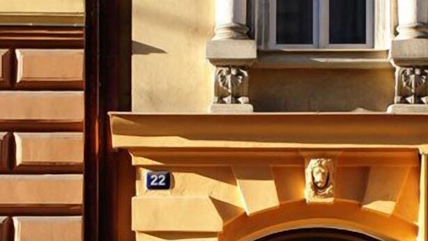 A building facade with a sign reading "PLZENSKA 22". - Pension Easy Journey (Prague)