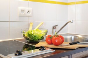 Twin Economic Studio | Private kitchen | Fridge, microwave, stovetop, dishwasher