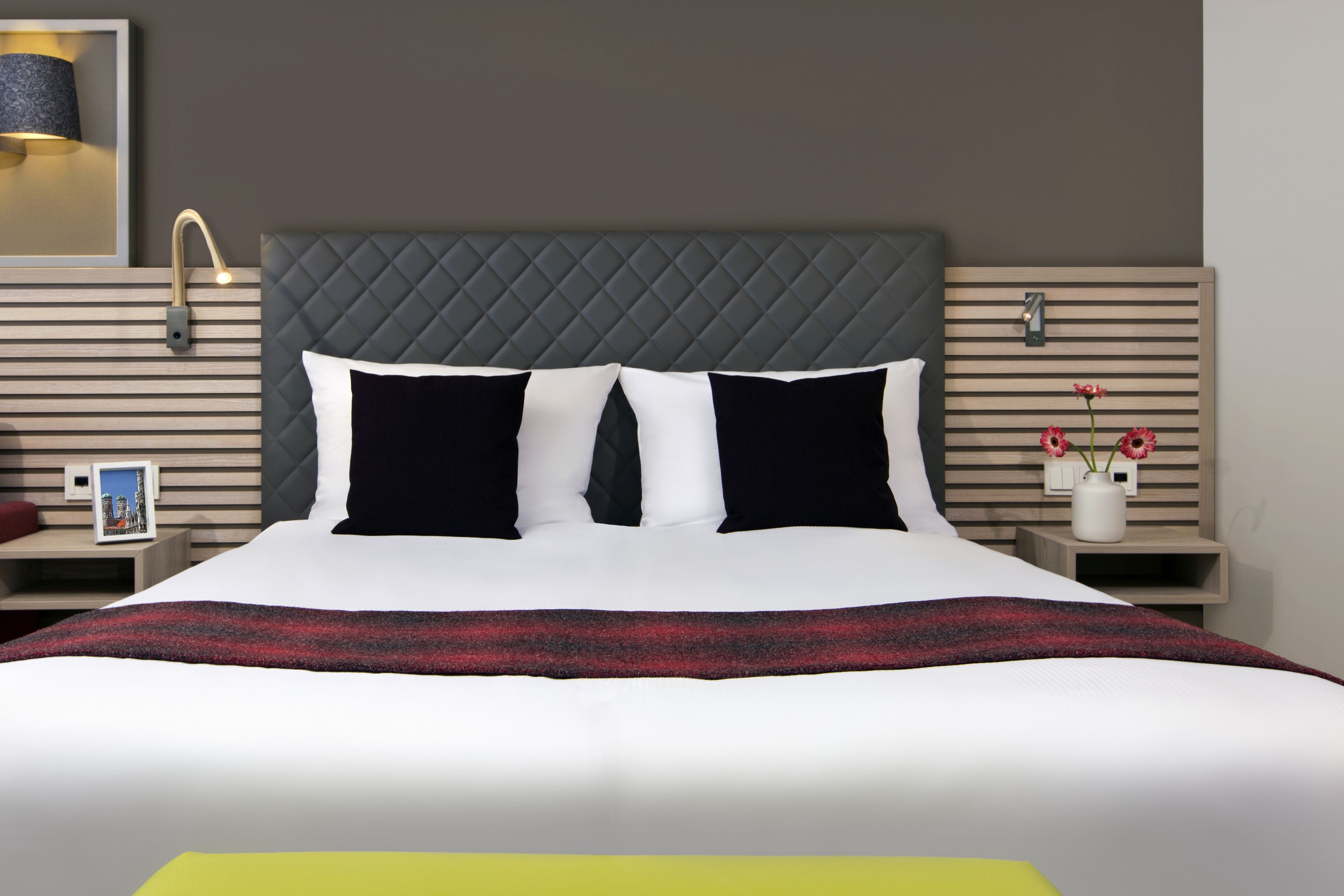 hypo-allergenic bedding, in-room safe, desk, blackout curtains